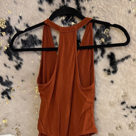 Free People Rust Ribbed Bodysuit - Picture 3 of 3